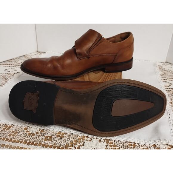 Men's Florsheim Monk Strap Brown Leather Dress Shoes Size 9M Style 14293-221 - Picture 3 of 7